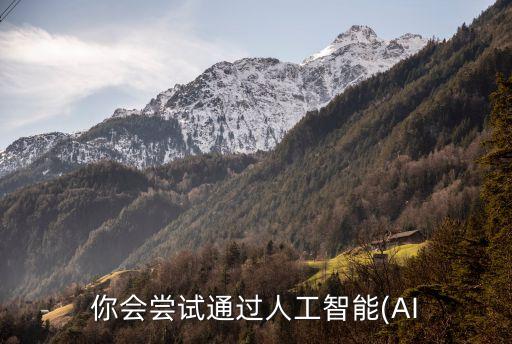 你會嘗試通過人工智能(AI