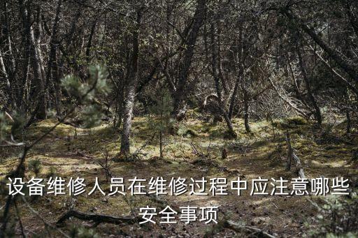 設(shè)備維修人員在維修過程中應(yīng)注意哪些安全事項(xiàng)