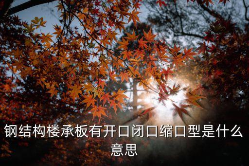 鋼結(jié)構(gòu)樓承板有開口閉口縮口型是什么意思