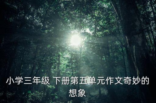 小學(xué)三年級(jí) 下冊(cè)第五單元作文奇妙的想象