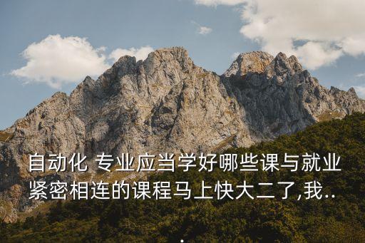  自動(dòng)化 專業(yè)應(yīng)當(dāng)學(xué)好哪些課與就業(yè)緊密相連的課程馬上快大二了,我...