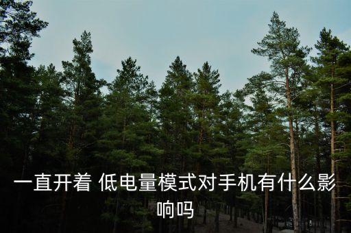 一直開著 低電量模式對手機有什么影響嗎
