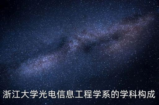 浙江大學光電信息工程學系的學科構成