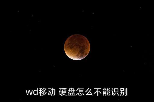 wd移動 硬盤怎么不能識別