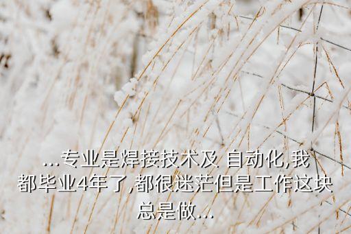 ...專業(yè)是焊接技術(shù)及 自動化,我都畢業(yè)4年了,都很迷茫但是工作這塊總是做...
