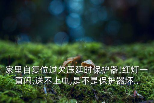 家里自復位過欠壓延時保護器!紅燈一直閃,送不上電,是不是保護器壞...