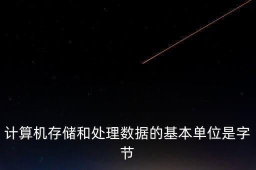 計(jì)算機(jī)存儲(chǔ)和處理數(shù)據(jù)的基本單位是字節(jié)