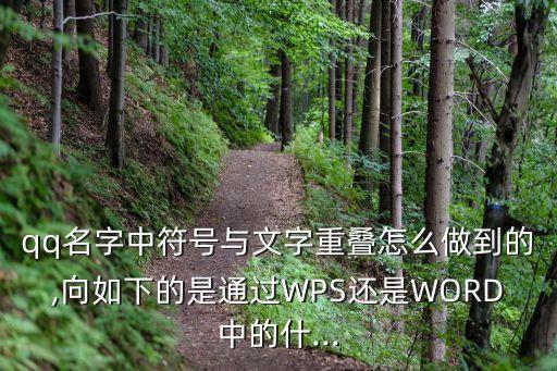 qq名字中符號與文字重疊怎么做到的,向如下的是通過WPS還是WORD中的什...