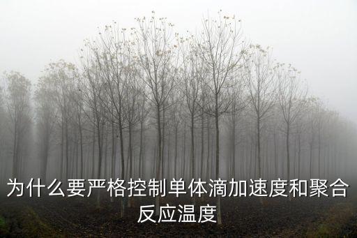 為什么要嚴格控制單體滴加速度和聚合反應溫度