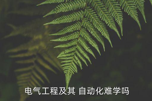  電氣工程及其 自動(dòng)化難學(xué)嗎
