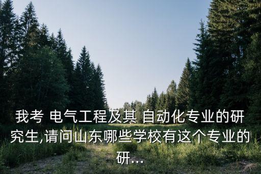 我考 電氣工程及其 自動(dòng)化專業(yè)的研究生,請(qǐng)問山東哪些學(xué)校有這個(gè)專業(yè)的研...