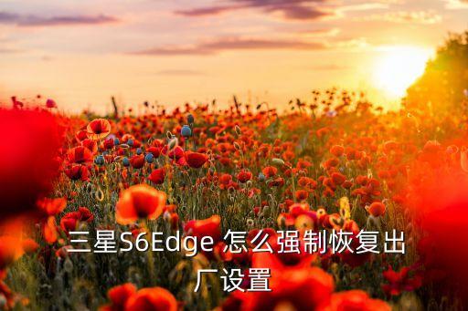  三星S6Edge 怎么強制恢復(fù)出廠設(shè)置
