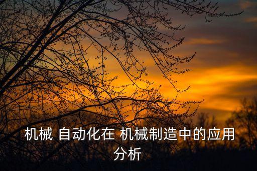  機(jī)械 自動(dòng)化在 機(jī)械制造中的應(yīng)用分析