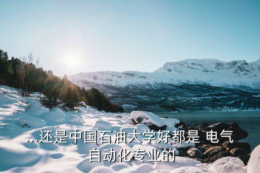 ...還是中國石油大學好都是 電氣 自動化專業(yè)的