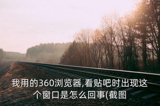 我用的360瀏覽器,看貼吧時(shí)出現(xiàn)這個(gè)窗口是怎么回事(截圖
