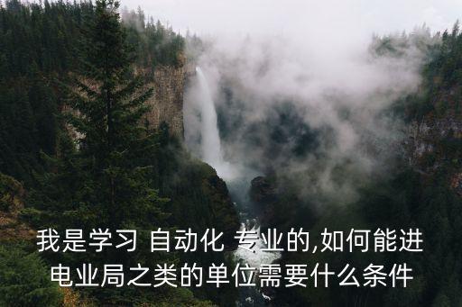 我是學(xué)習(xí) 自動化 專業(yè)的,如何能進電業(yè)局之類的單位需要什么條件