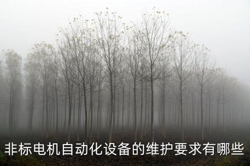 非標電機自動化設(shè)備的維護要求有哪些