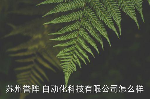 蘇州譽(yù)陣 自動(dòng)化科技有限公司怎么樣
