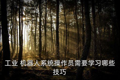 工業(yè) 機器人系統(tǒng)操作員需要學(xué)習(xí)哪些技巧