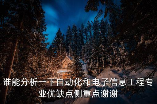 誰能分析一下自動化和電子信息工程專業(yè)優(yōu)缺點側重點謝謝