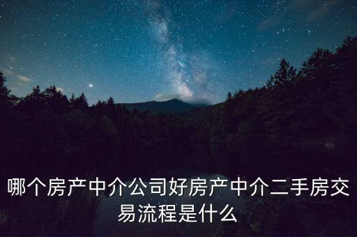 哪個(gè)房產(chǎn)中介公司好房產(chǎn)中介二手房交易流程是什么