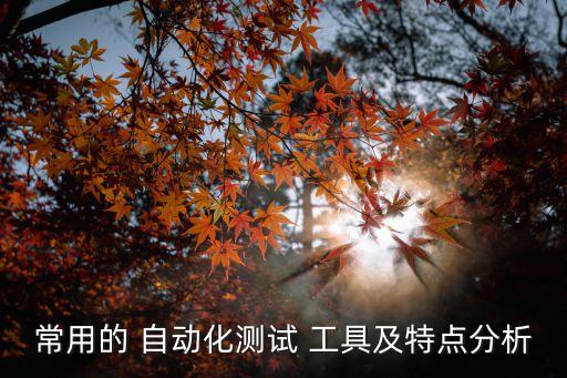 常用的 自動(dòng)化測(cè)試 工具及特點(diǎn)分析