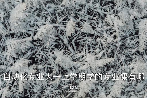 自動化專業(yè)大一上學(xué)期學(xué)的專業(yè)課有哪些