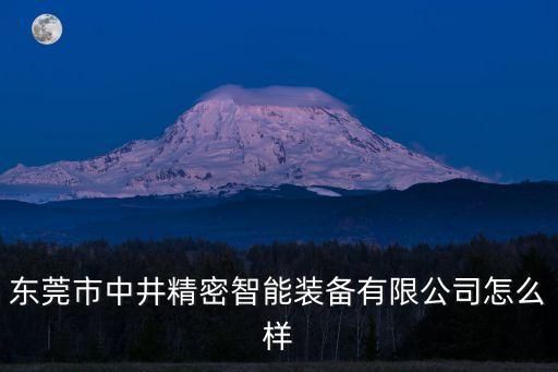 東莞市中井精密智能裝備有限公司怎么樣