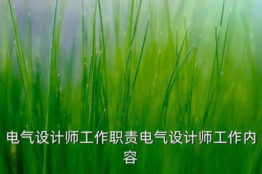電氣設(shè)計(jì)師工作職責(zé)電氣設(shè)計(jì)師工作內(nèi)容