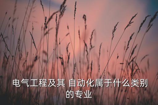  電氣工程及其 自動化屬于什么類別的專業(yè)