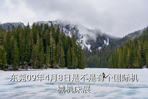 東莞09年4月8日是不是有個(gè)國(guó)際機(jī)械機(jī)床展