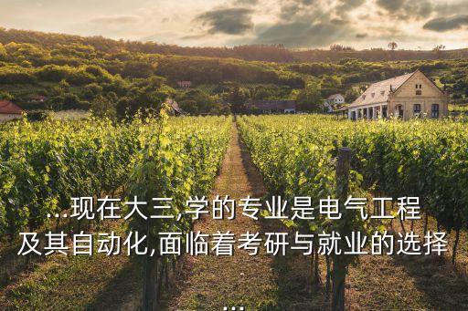 ...現(xiàn)在大三,學(xué)的專業(yè)是電氣工程及其自動化,面臨著考研與就業(yè)的選擇...