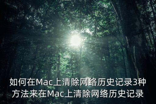 如何在Mac上清除網(wǎng)絡(luò)歷史記錄3種方法來(lái)在Mac上清除網(wǎng)絡(luò)歷史記錄