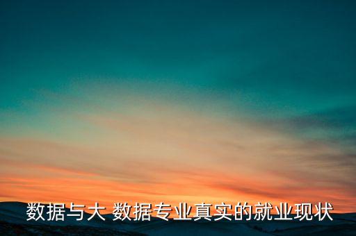  數(shù)據(jù)與大 數(shù)據(jù)專業(yè)真實(shí)的就業(yè)現(xiàn)狀