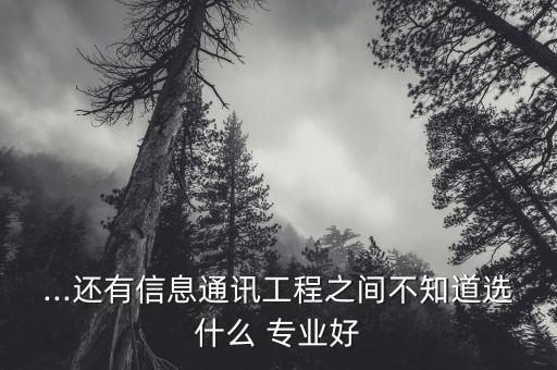 ...還有信息通訊工程之間不知道選什么 專業(yè)好