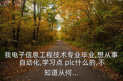 我電子信息工程技術(shù)專業(yè)畢業(yè),想從事 自動化,學(xué)習(xí)點 plc什么的,不知道從何...
