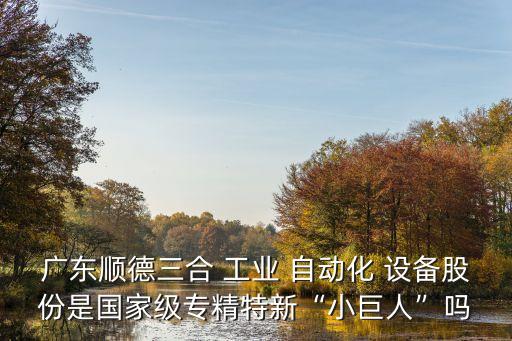廣東順德三合 工業(yè) 自動(dòng)化 設(shè)備股份是國(guó)家級(jí)專(zhuān)精特新“小巨人”嗎