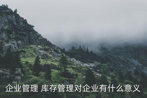 企業(yè)管理 庫存管理對企業(yè)有什么意義