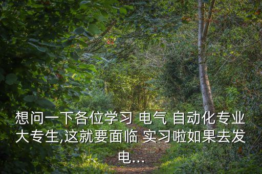 想問一下各位學(xué)習(xí) 電氣 自動化專業(yè)大專生,這就要面臨 實(shí)習(xí)啦如果去發(fā)電...