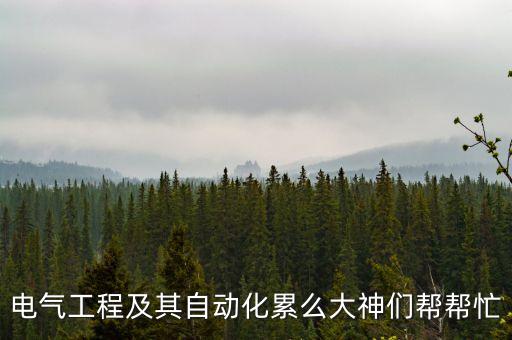 電氣工程及其自動(dòng)化累么大神們幫幫忙