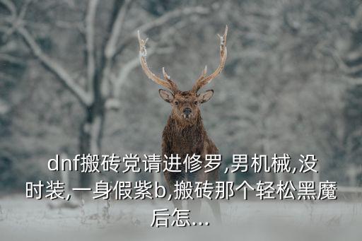  dnf搬磚黨請(qǐng)進(jìn)修羅,男機(jī)械,沒(méi)時(shí)裝,一身假紫b,搬磚那個(gè)輕松黑魔后怎...