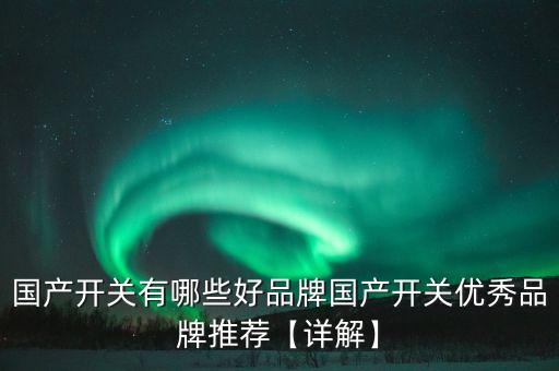 國(guó)產(chǎn)開(kāi)關(guān)有哪些好品牌國(guó)產(chǎn)開(kāi)關(guān)優(yōu)秀品牌推薦【詳解】