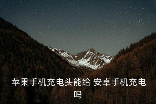  蘋果手機(jī)充電頭能給 安卓手機(jī)充電嗎