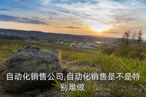 通用自動(dòng)化銷售公司,自動(dòng)化銷售是不是特別難做