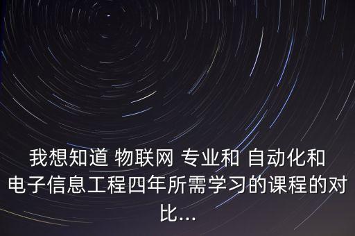 我想知道 物聯(lián)網(wǎng) 專業(yè)和 自動化和電子信息工程四年所需學習的課程的對比...