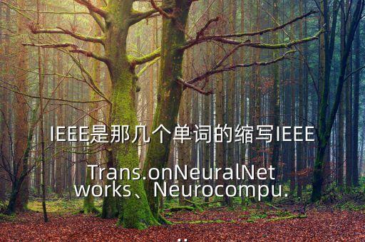 IEEE是那幾個(gè)單詞的縮寫IEEETrans.onNeuralNetworks、Neurocompu...