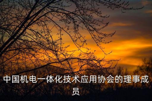 中國機(jī)電一體化技術(shù)應(yīng)用協(xié)會的理事成員
