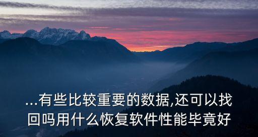 ...有些比較重要的數(shù)據(jù),還可以找回嗎用什么恢復(fù)軟件性能畢竟好
