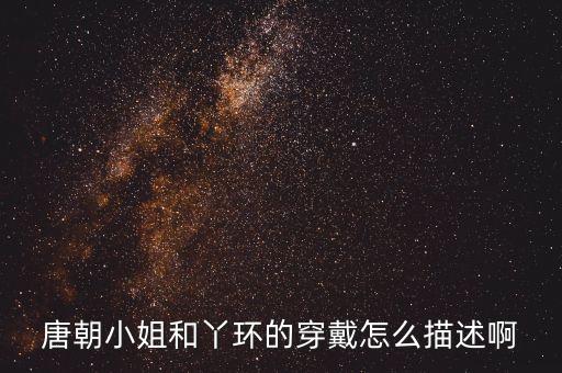 唐朝小姐和丫環(huán)的穿戴怎么描述啊