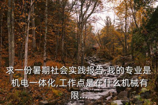 求一份暑期社會實踐報告,我的專業(yè)是 機電一體化,工作點是在什么機械有限...